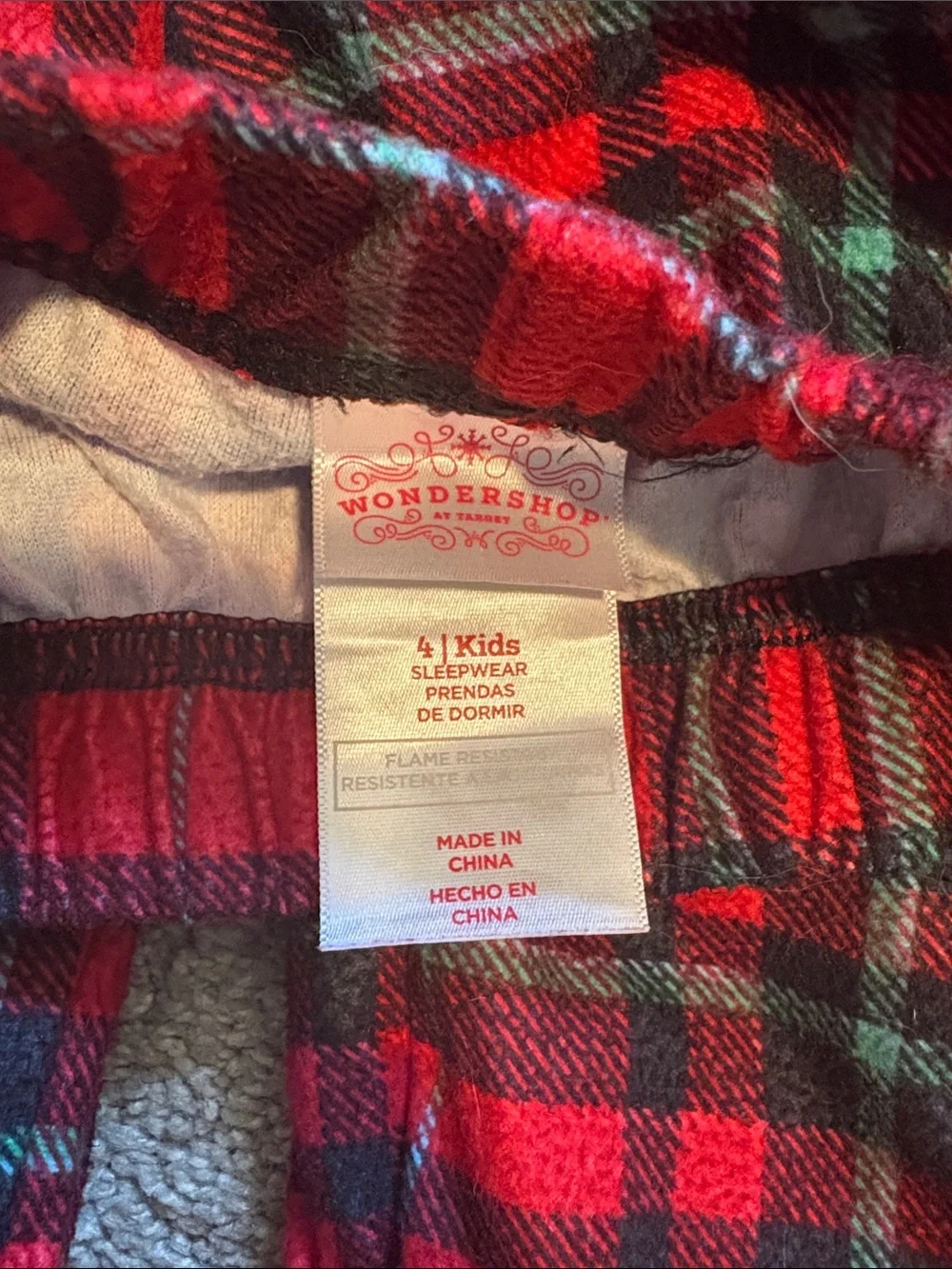 Wondershop Red and Green Plaid Kids Pajama Set
